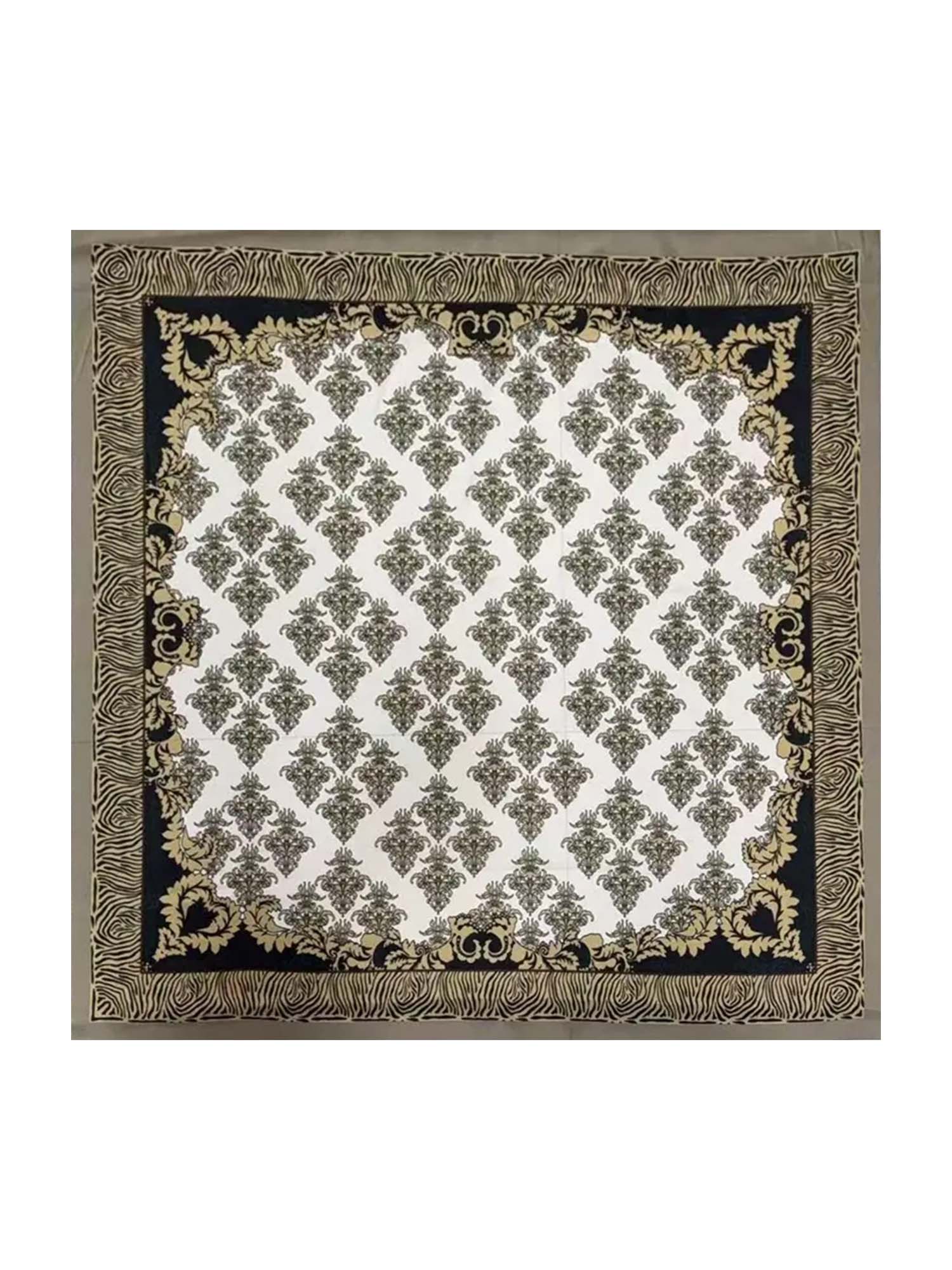 Ren Silke Vintage-inspireret Mønster Firkantet Tørklæde - Størrelse 90x90cm