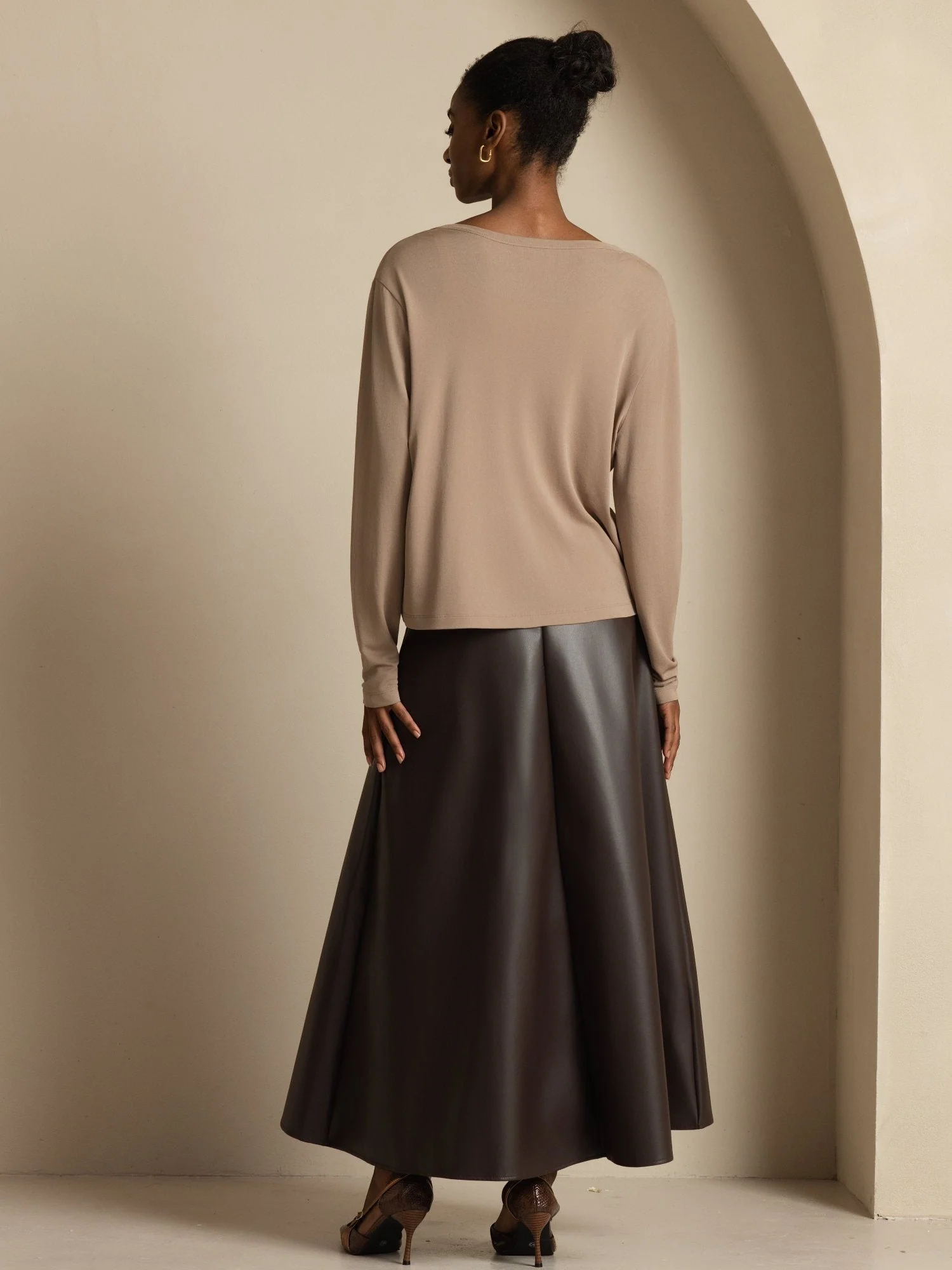 Pure Silk Dame V-Hals Langærmet Basic Cardigan - Image 22