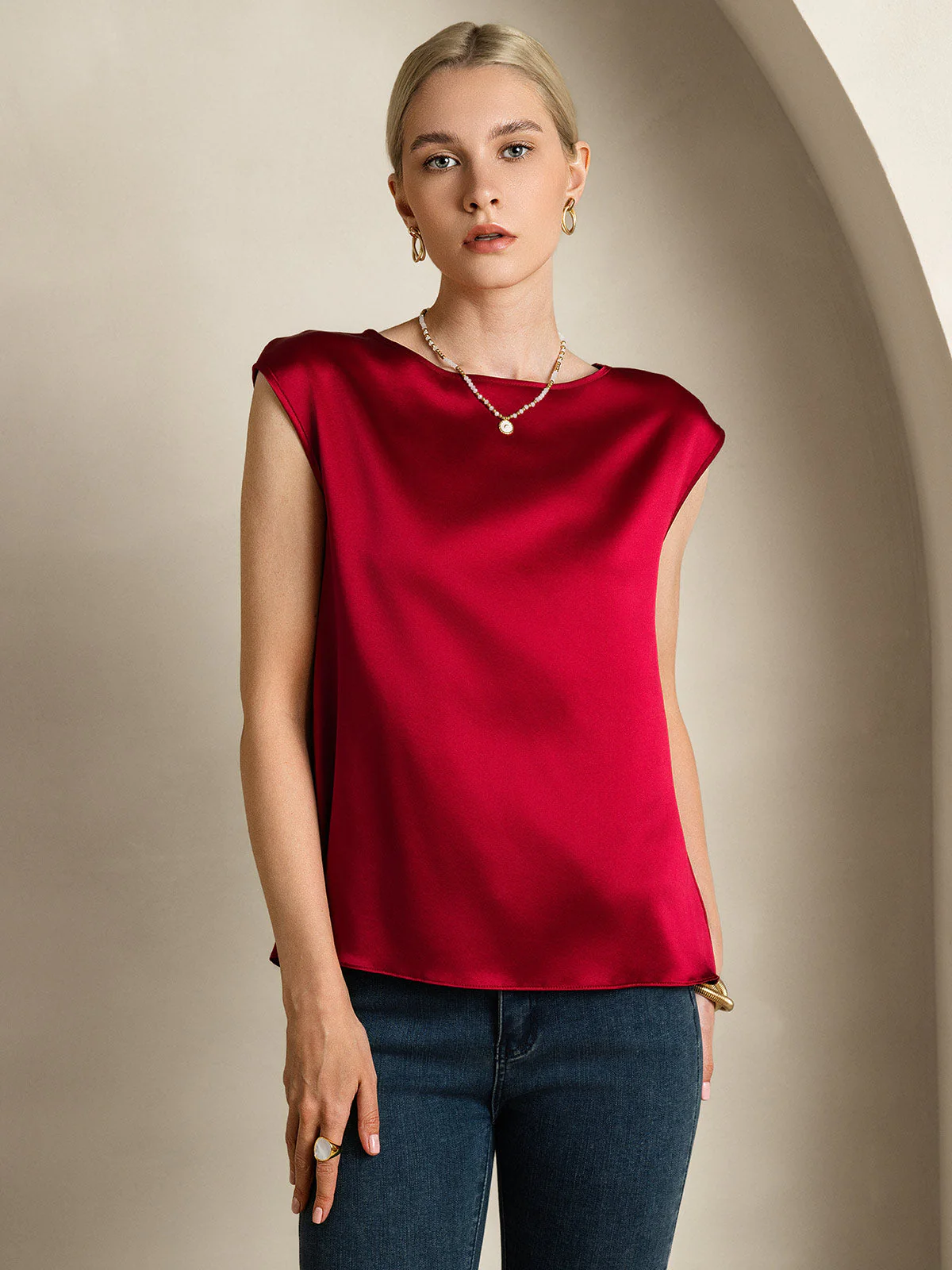 19Momme Silke Kappeærme Bluse - Image 31