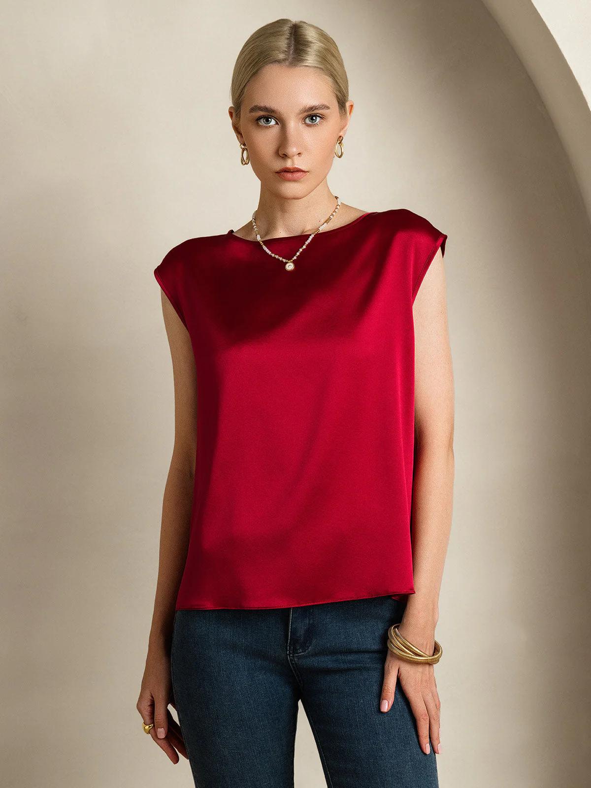 19Momme Silke Kappeærme Bluse - Image 34