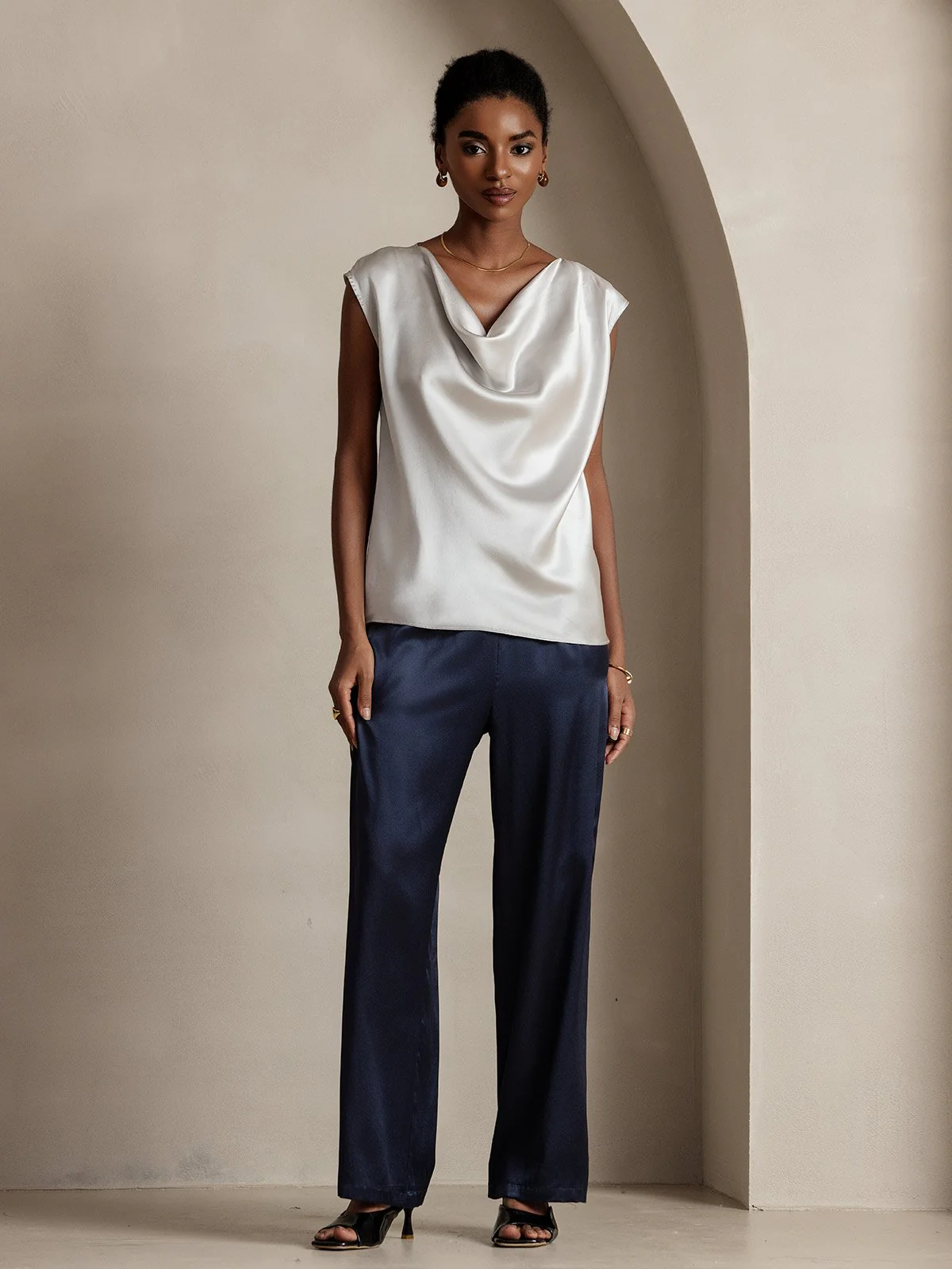 19Momme Silke Kappeærme Halskrave Tanktop/Bluse - Image 10