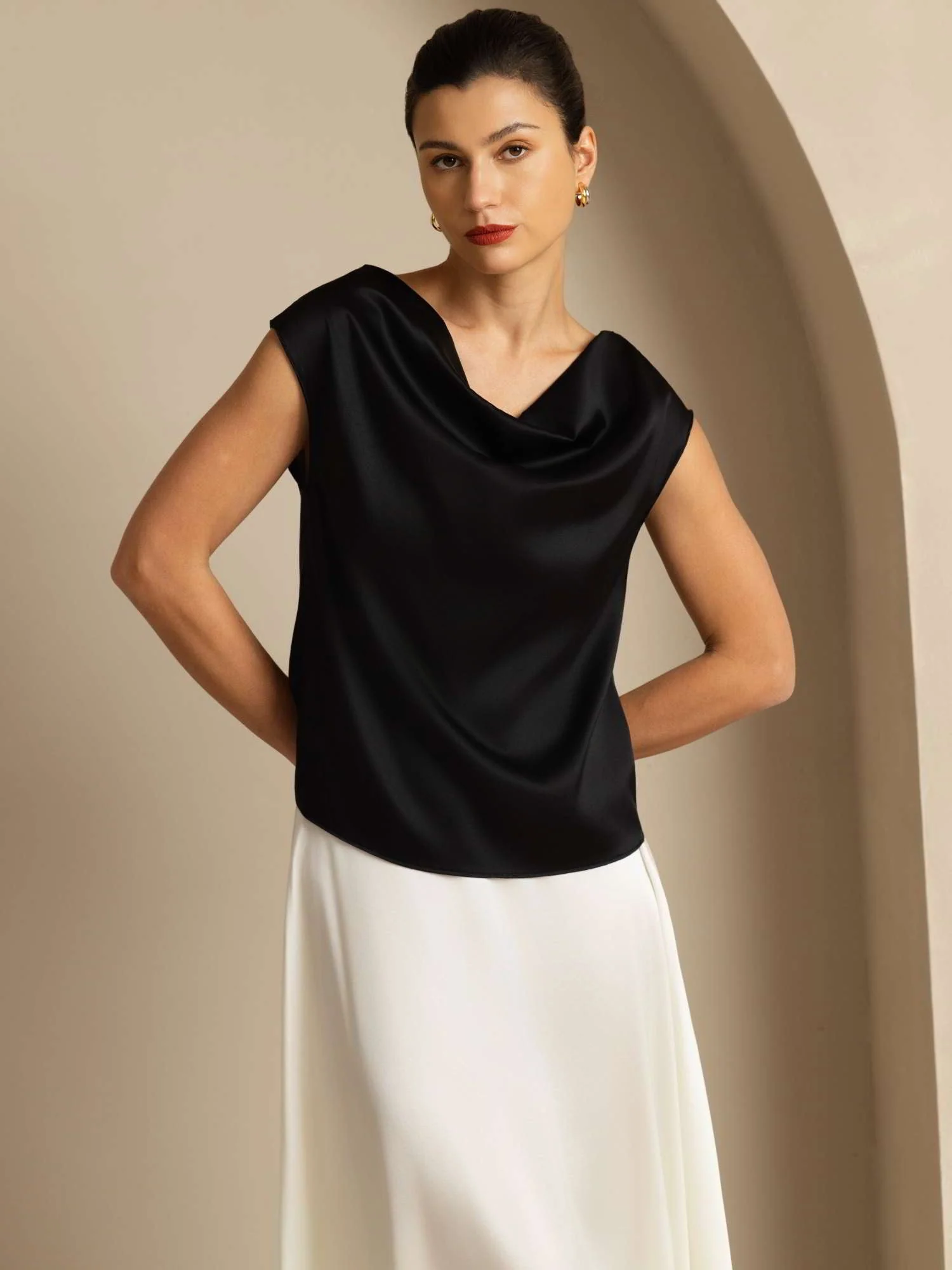 19Momme Silke Kappeærme Halskrave Tanktop/Bluse - Image 32
