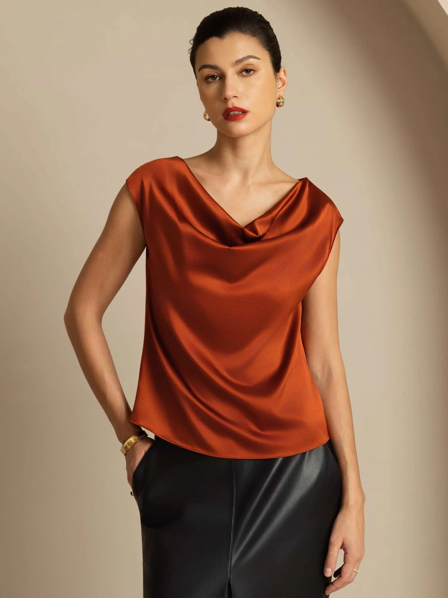 19Momme Silke Kappeærme Halskrave Tanktop/Bluse - Image 36