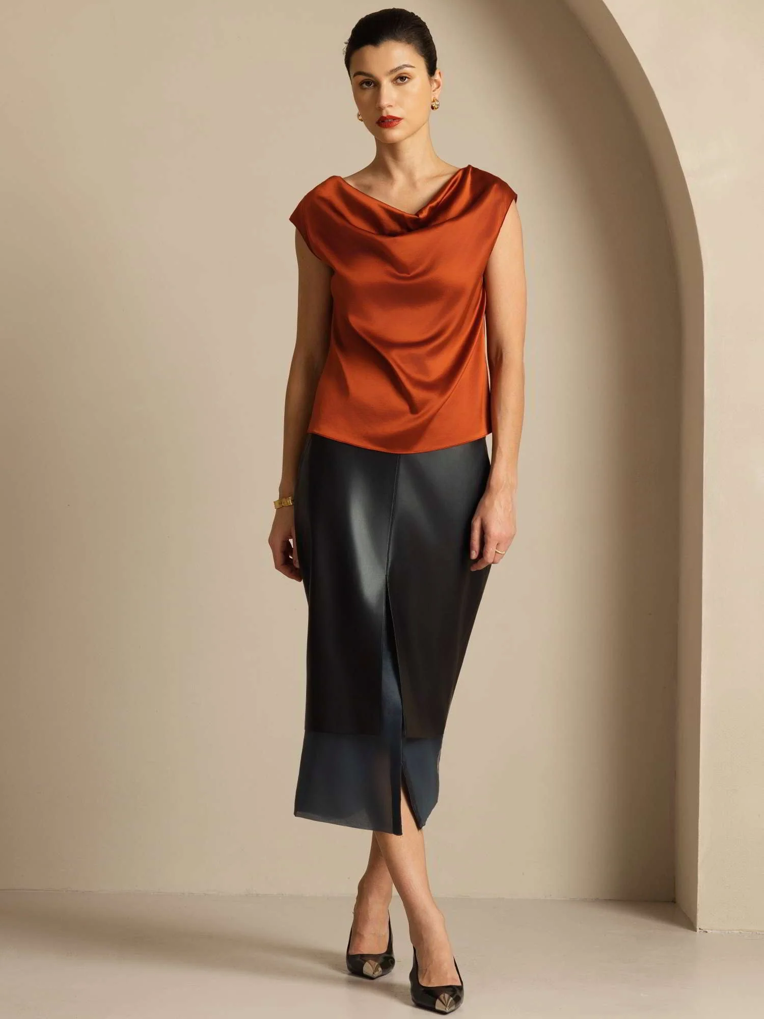 19Momme Silke Kappeærme Halskrave Tanktop/Bluse - Image 42