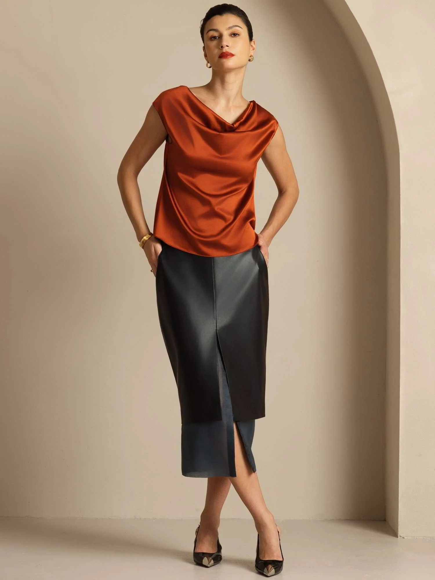 19Momme Silke Kappeærme Halskrave Tanktop/Bluse - Image 43