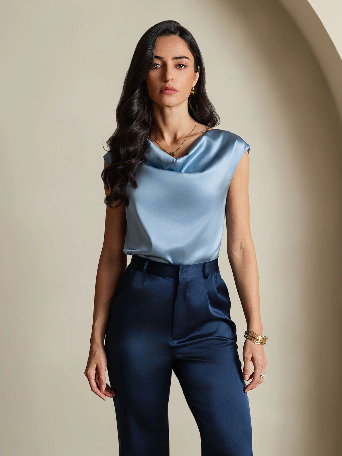 19Momme Silke Kappeærme Halskrave Tanktop/Bluse - Image 46