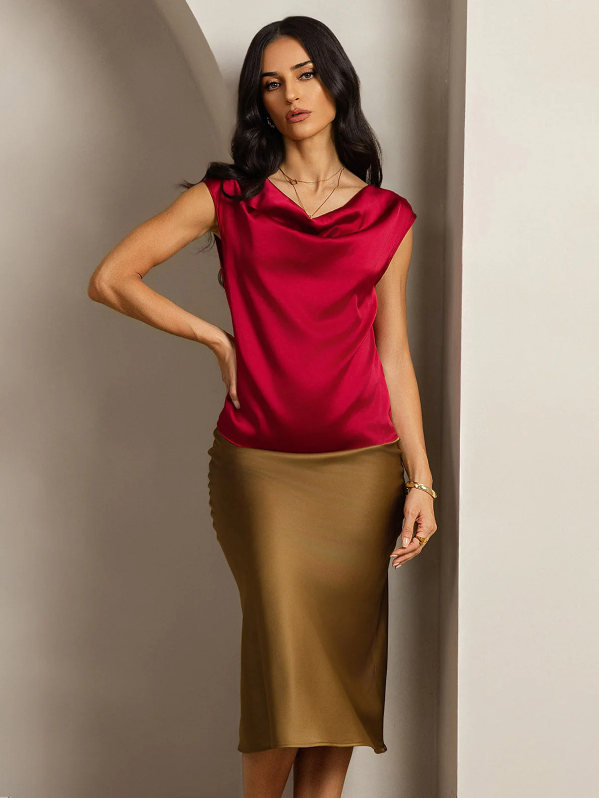 19Momme Silke Kappeærme Halskrave Tanktop/Bluse - Image 52