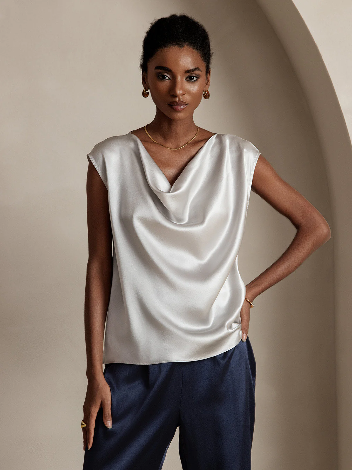 19Momme Silke Kappeærme Halskrave Tanktop/Bluse - Image 6