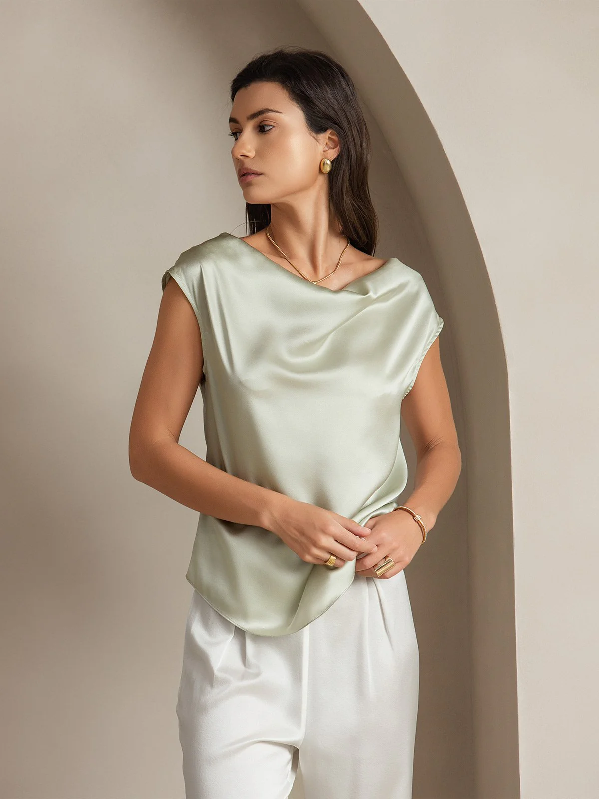19Momme Silke Kappeærme Halskrave Tanktop/Bluse - Image 65