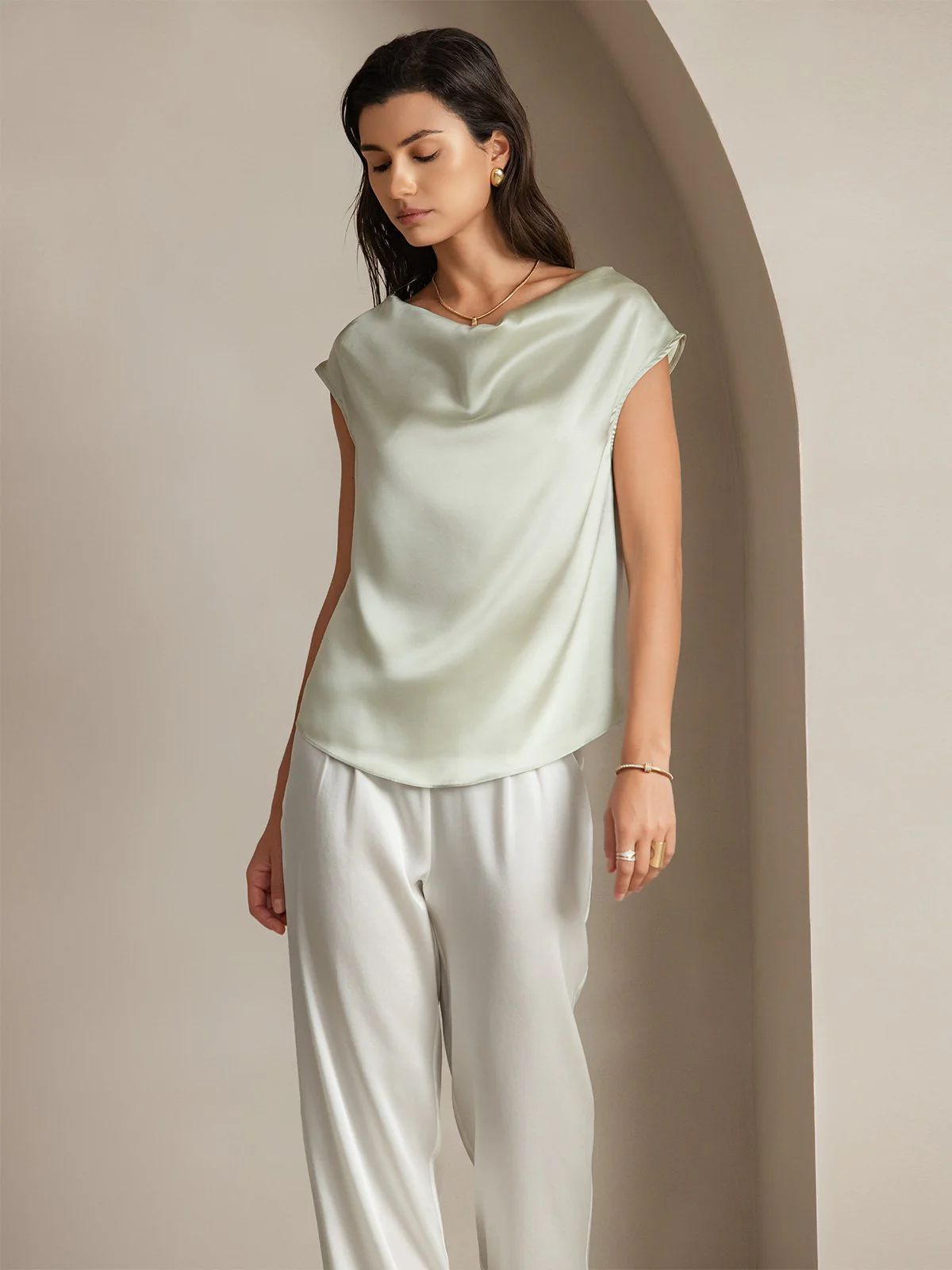 19Momme Silke Kappeærme Halskrave Tanktop/Bluse - Image 67