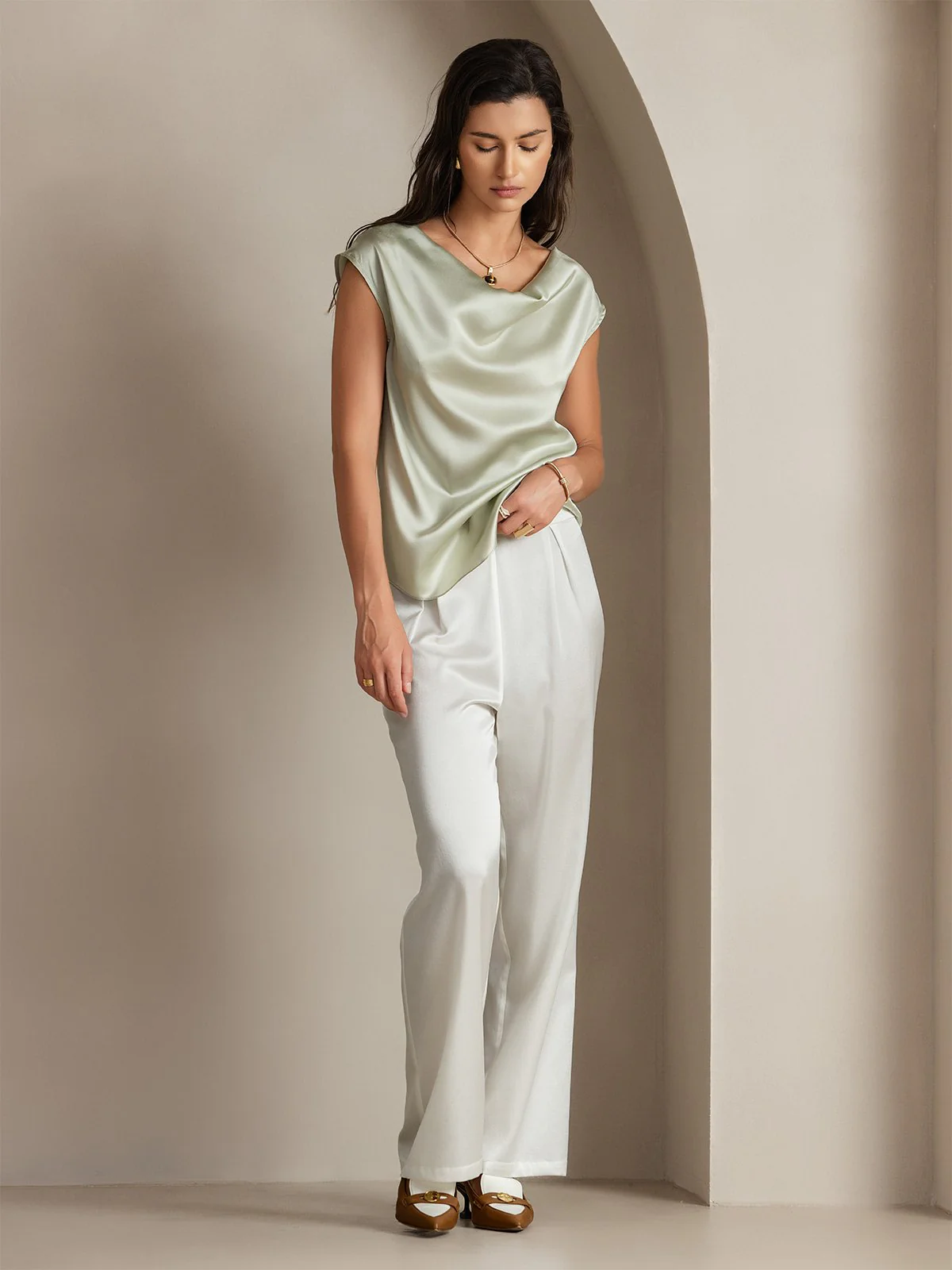 19Momme Silke Kappeærme Halskrave Tanktop/Bluse - Image 68