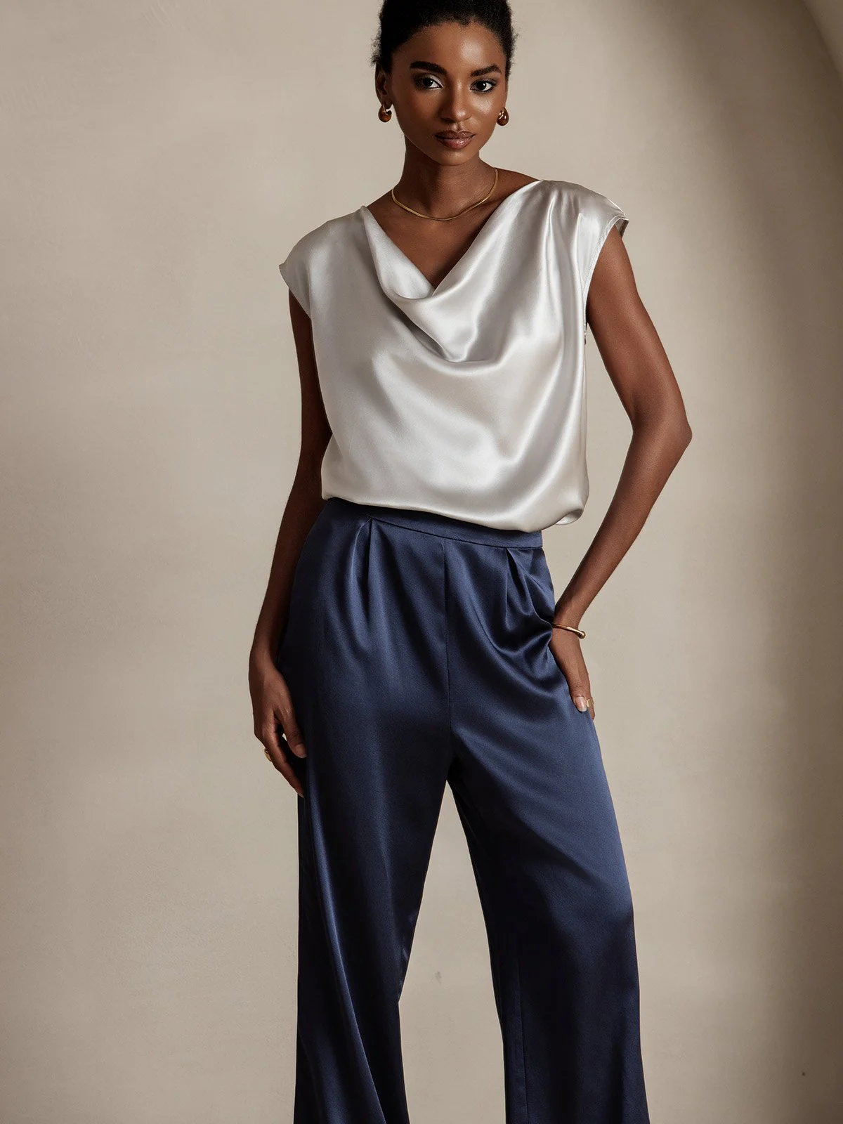 19Momme Silke Kappeærme Halskrave Tanktop/Bluse - Image 8