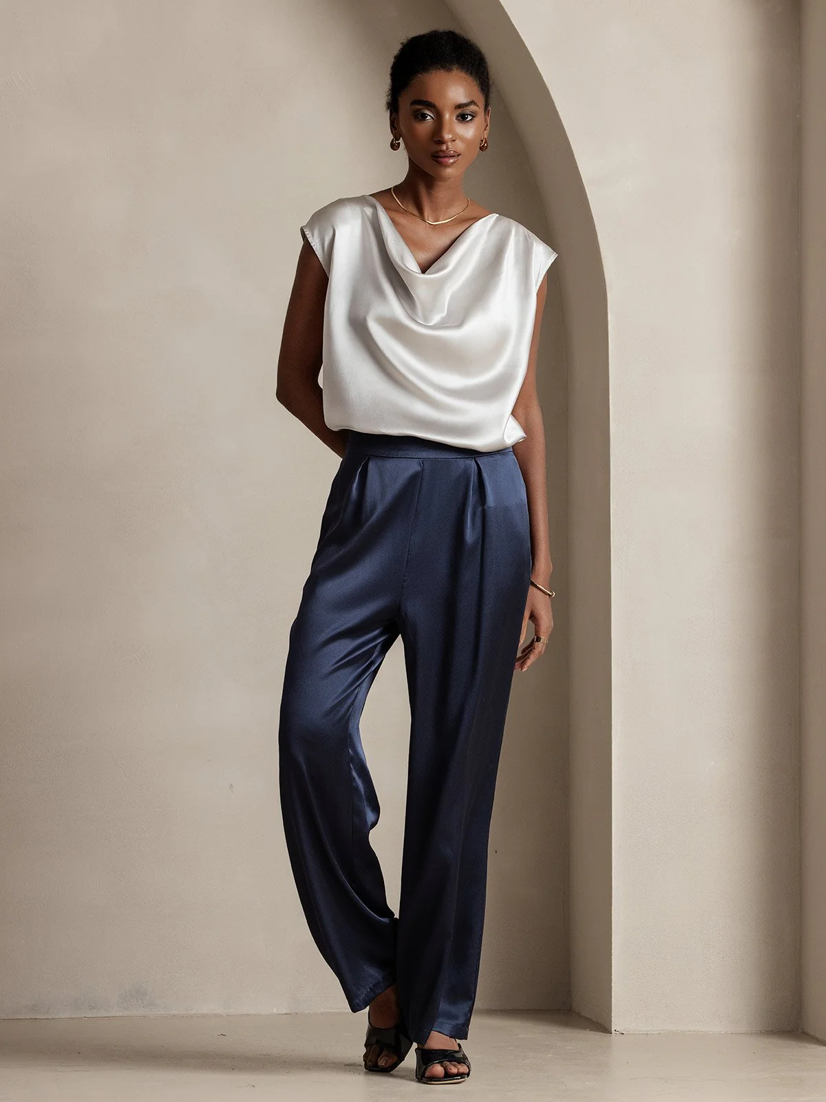 19Momme Silke Kappeærme Halskrave Tanktop/Bluse - Image 9