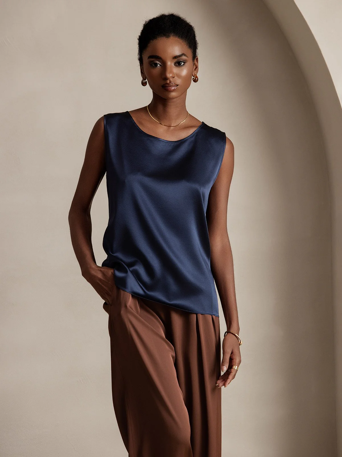 19Momme Silke Lounge Rund Hals Tanktop