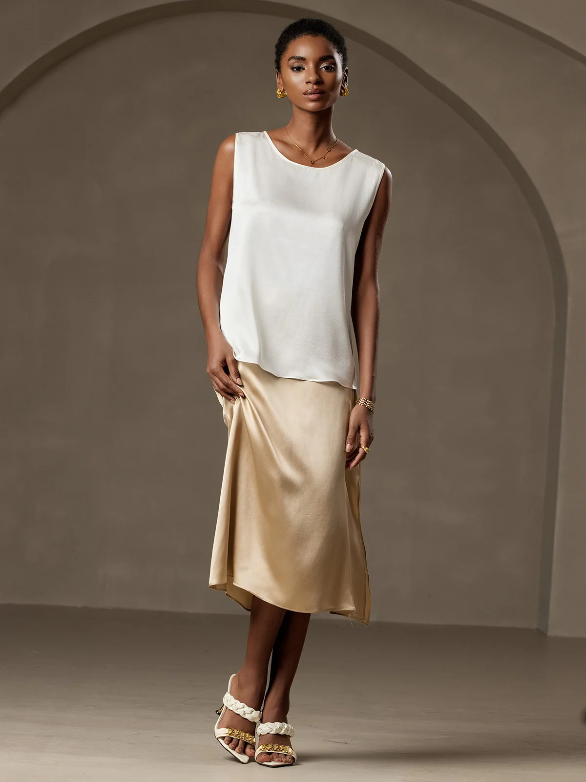 19Momme Silke Lounge Rund Hals Tanktop - Image 10