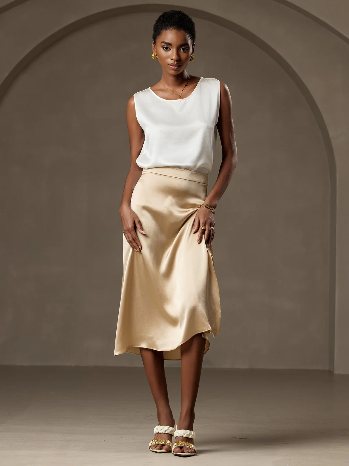 19Momme Silke Lounge Rund Hals Tanktop - Image 11