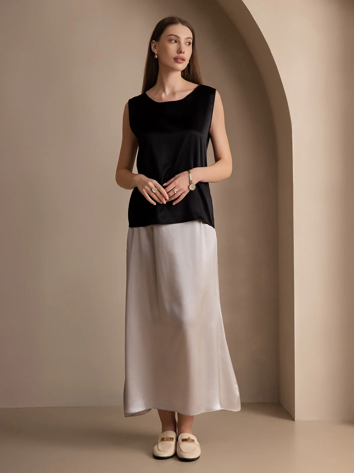 19Momme Silke Lounge Rund Hals Tanktop - Image 16