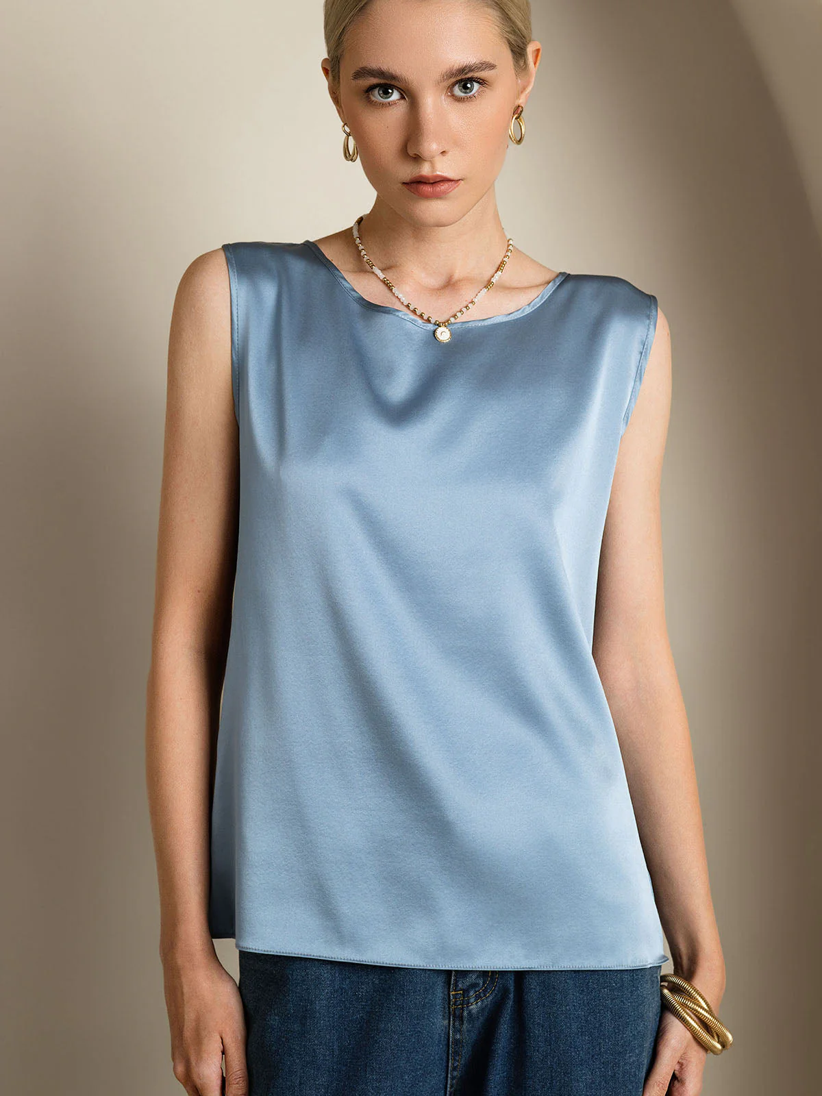 19Momme Silke Lounge Rund Hals Tanktop - Image 40
