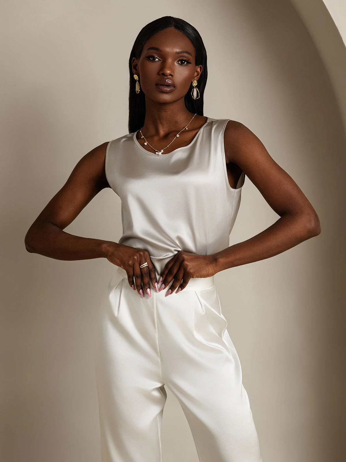19Momme Silke Lounge Rund Hals Tanktop - Image 46