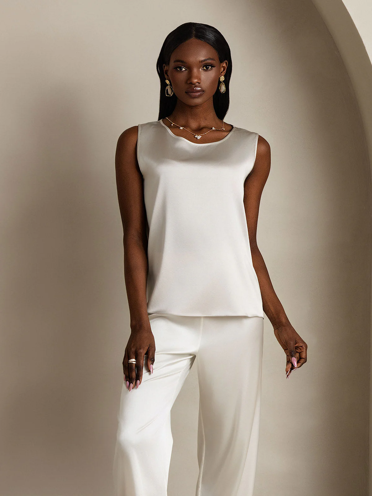 19Momme Silke Lounge Rund Hals Tanktop - Image 47