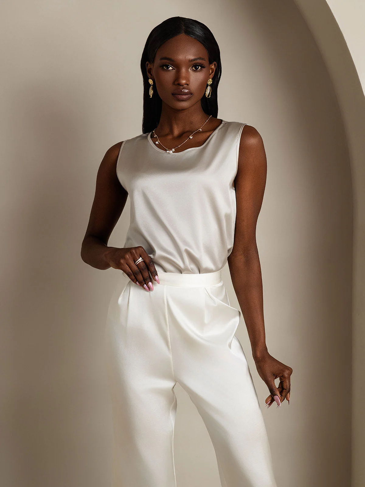 19Momme Silke Lounge Rund Hals Tanktop - Image 48