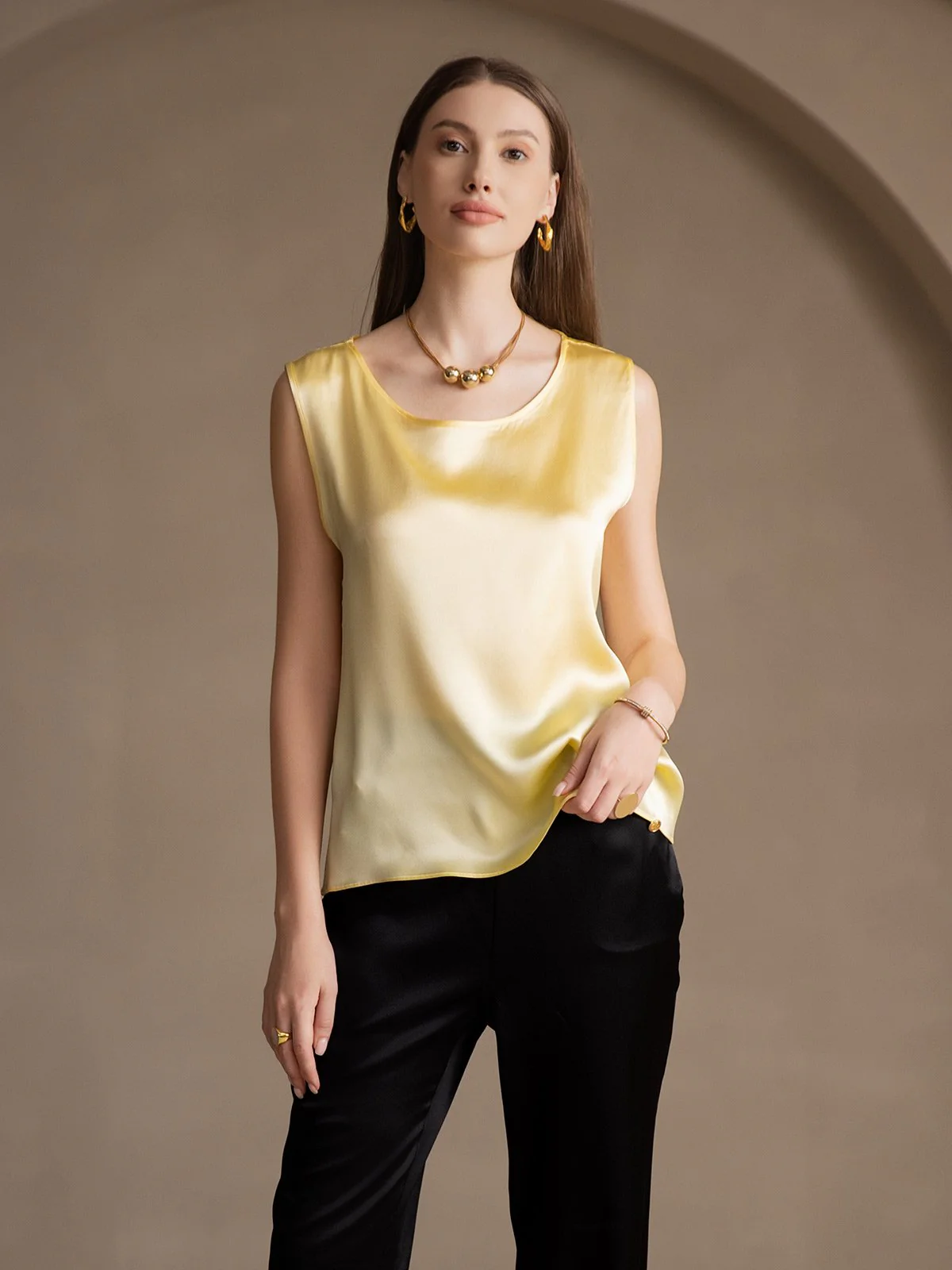 19Momme Silke Lounge Rund Hals Tanktop - Image 58