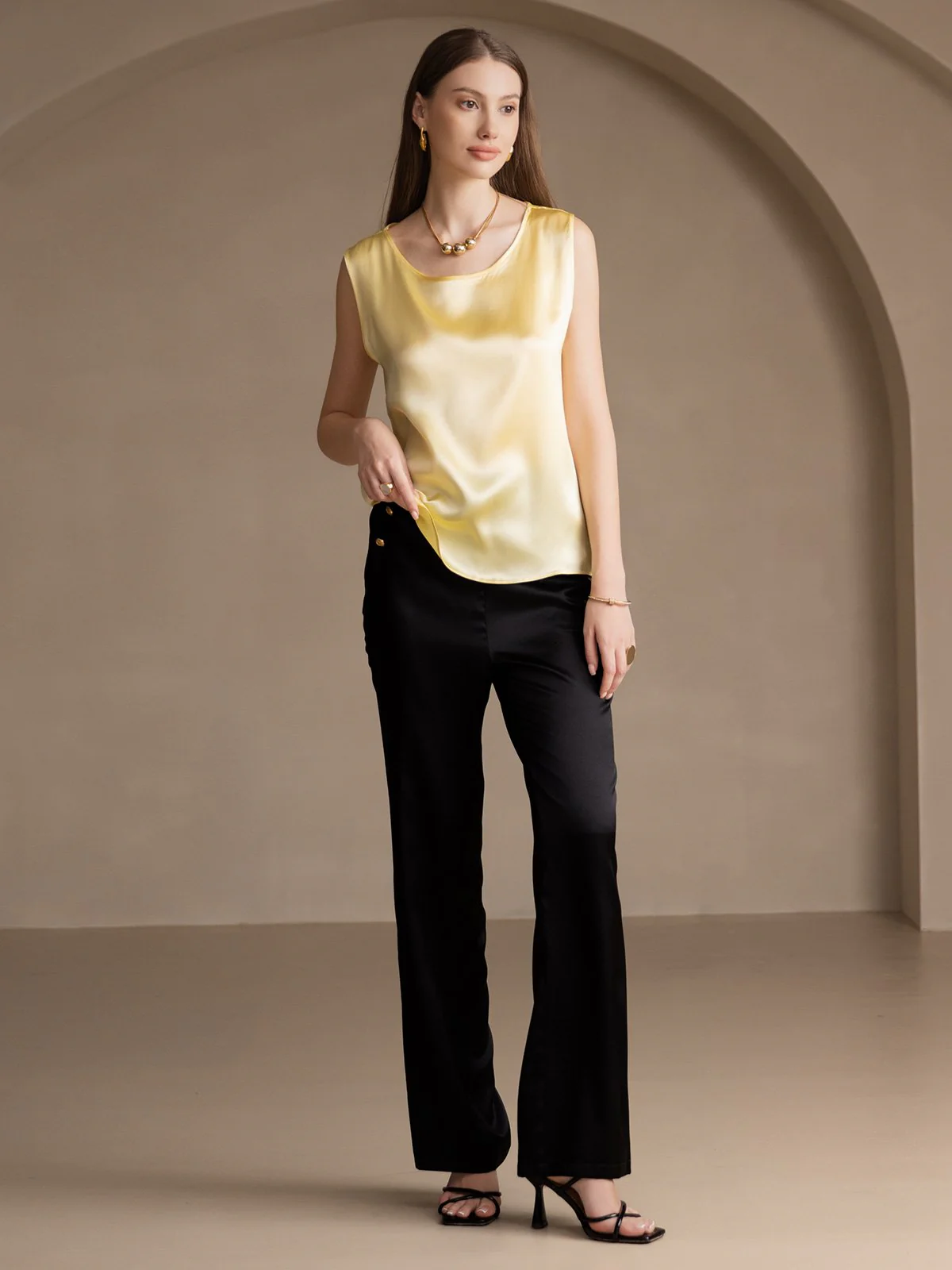 19Momme Silke Lounge Rund Hals Tanktop - Image 63
