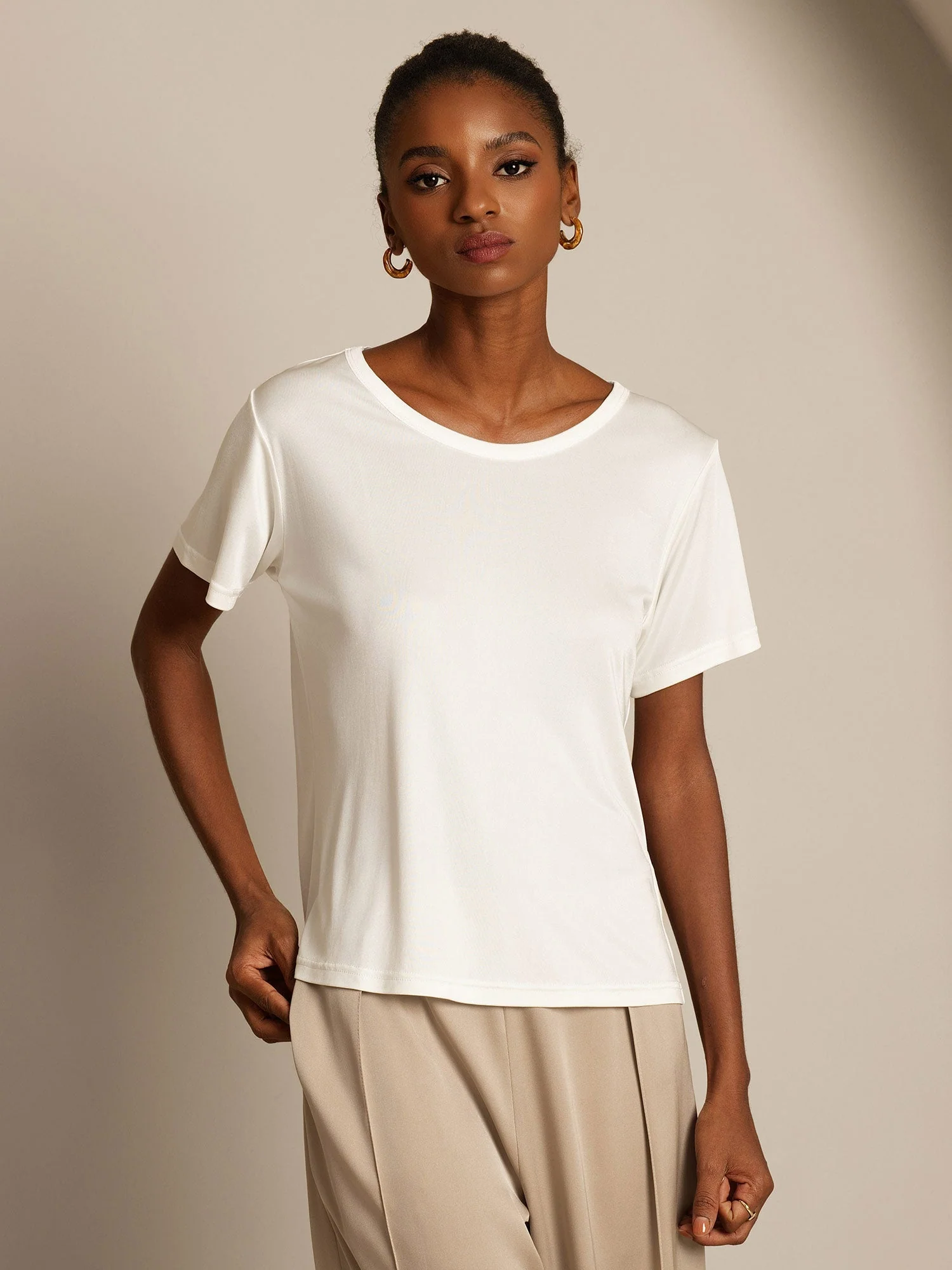 Ren Silke Kortærmet Dame T-shirt - Image 10