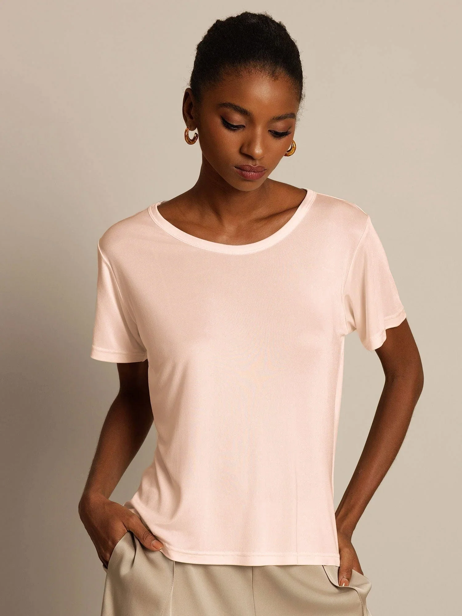 Ren Silke Kortærmet Dame T-shirt - Image 25