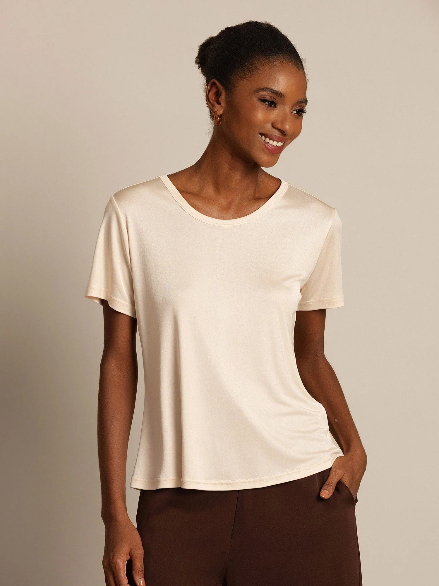 Ren Silke Kortærmet Dame T-shirt - Image 30