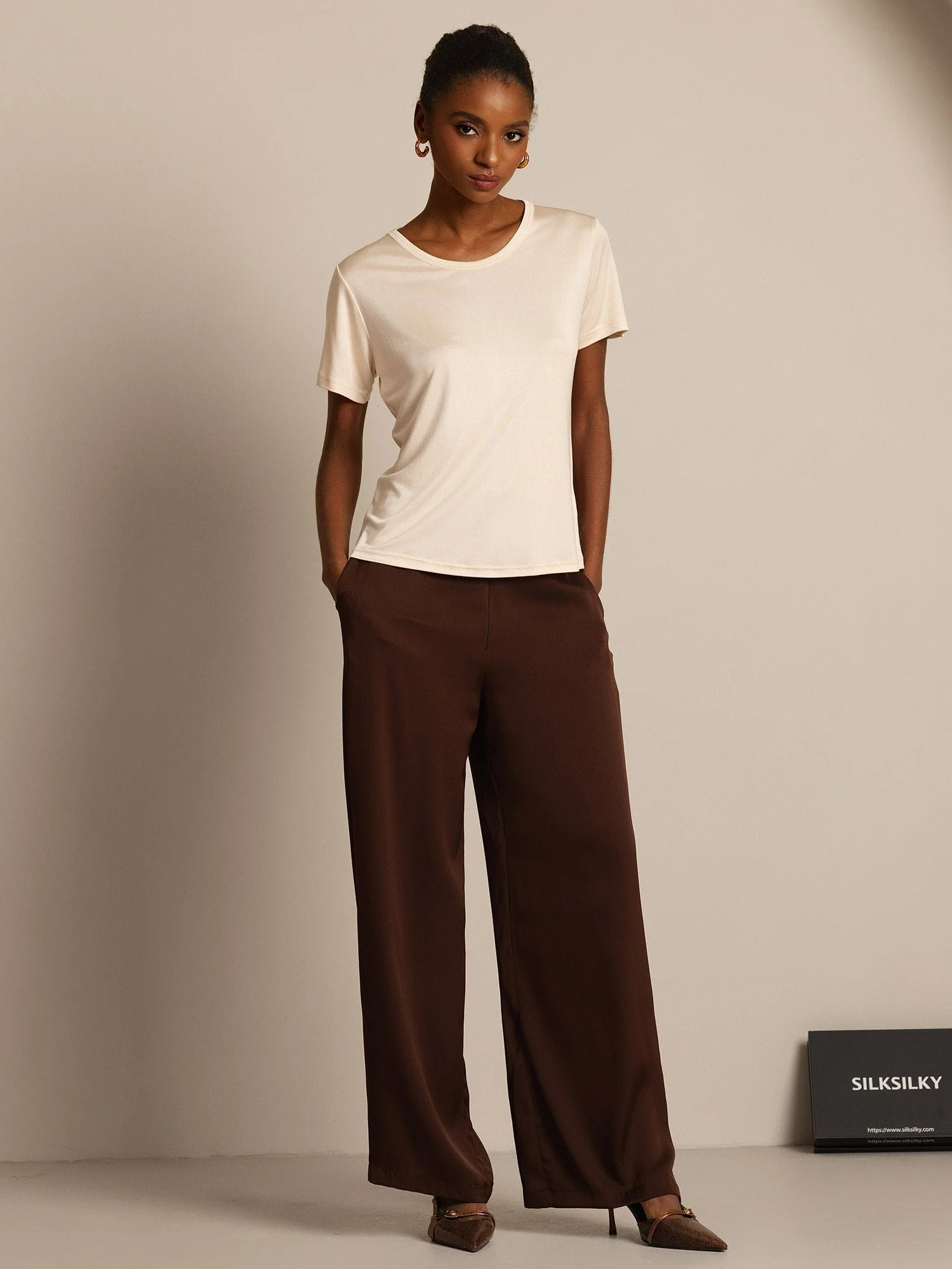 Ren Silke Kortærmet Dame T-shirt - Image 34