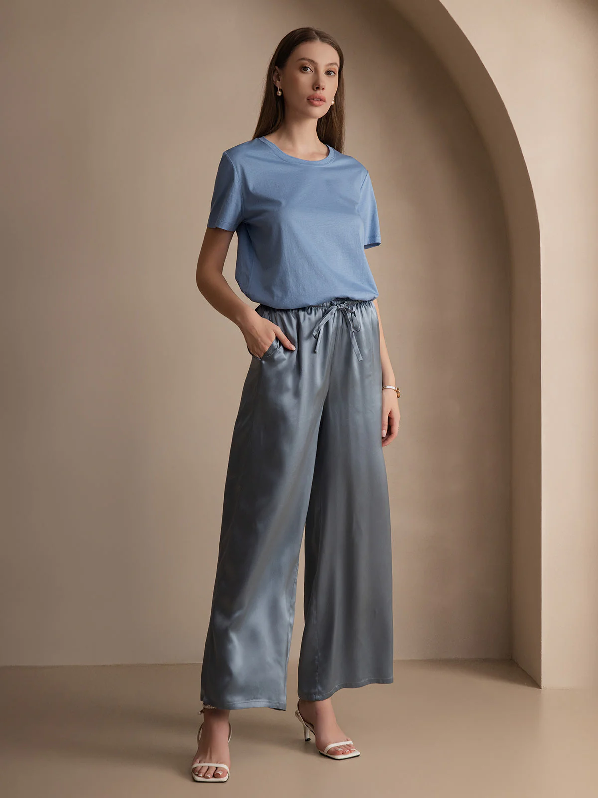 Ren Silke Kortærmet Dame T-shirt - Image 42