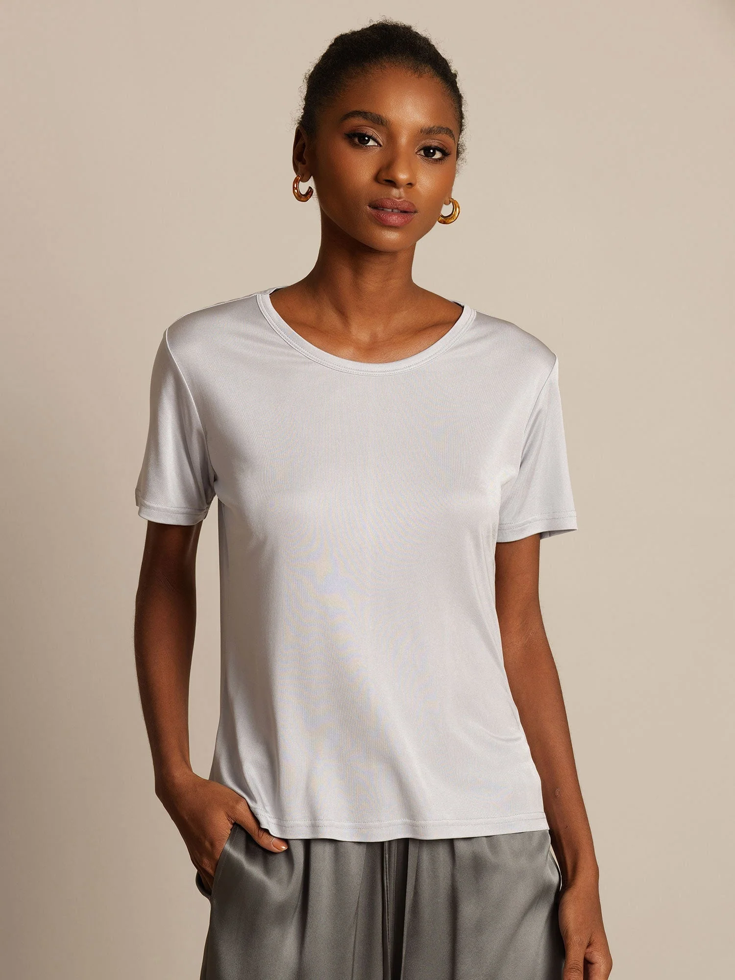 Ren Silke Kortærmet Dame T-shirt - Image 5