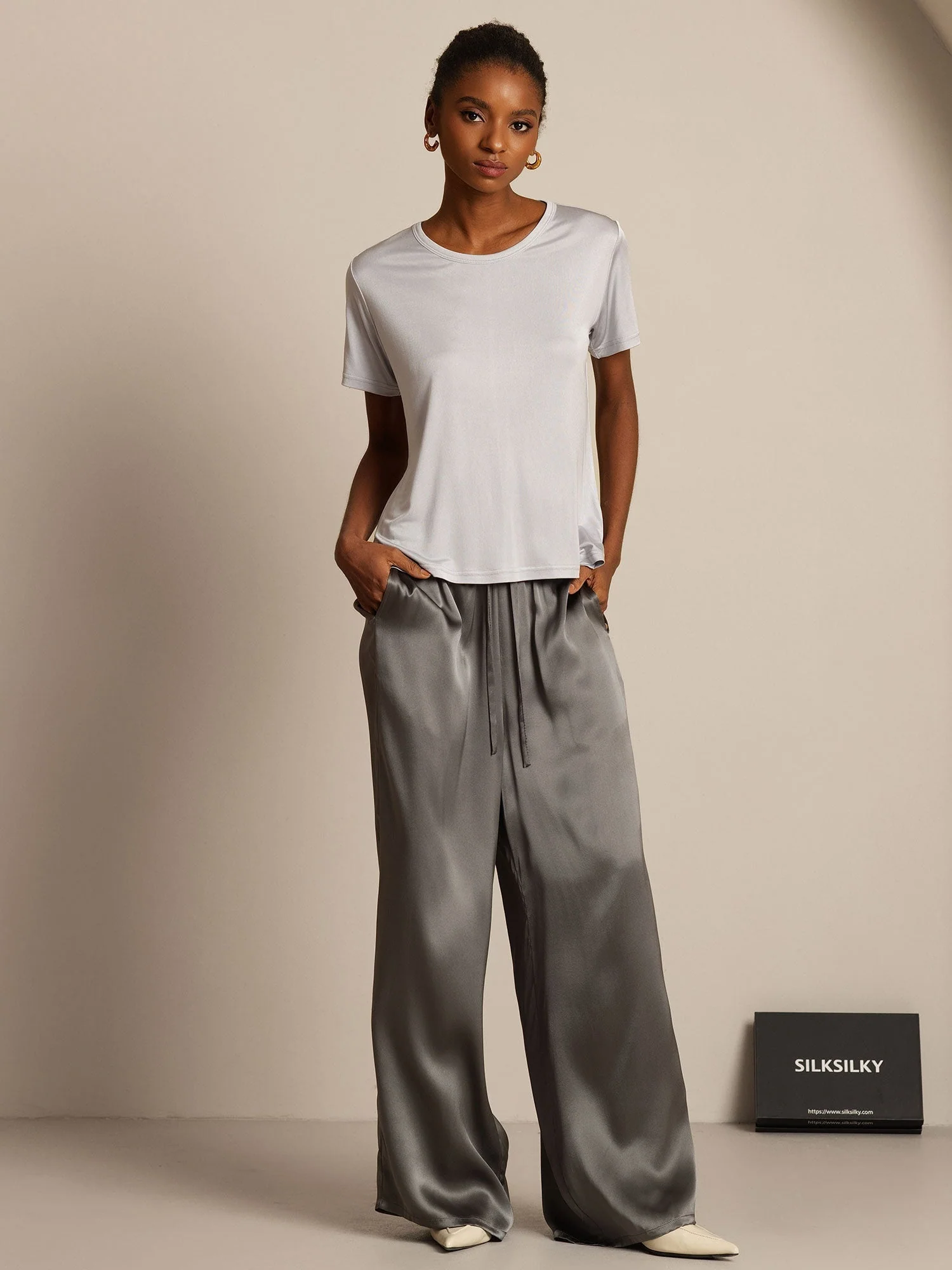 Ren Silke Kortærmet Dame T-shirt - Image 7