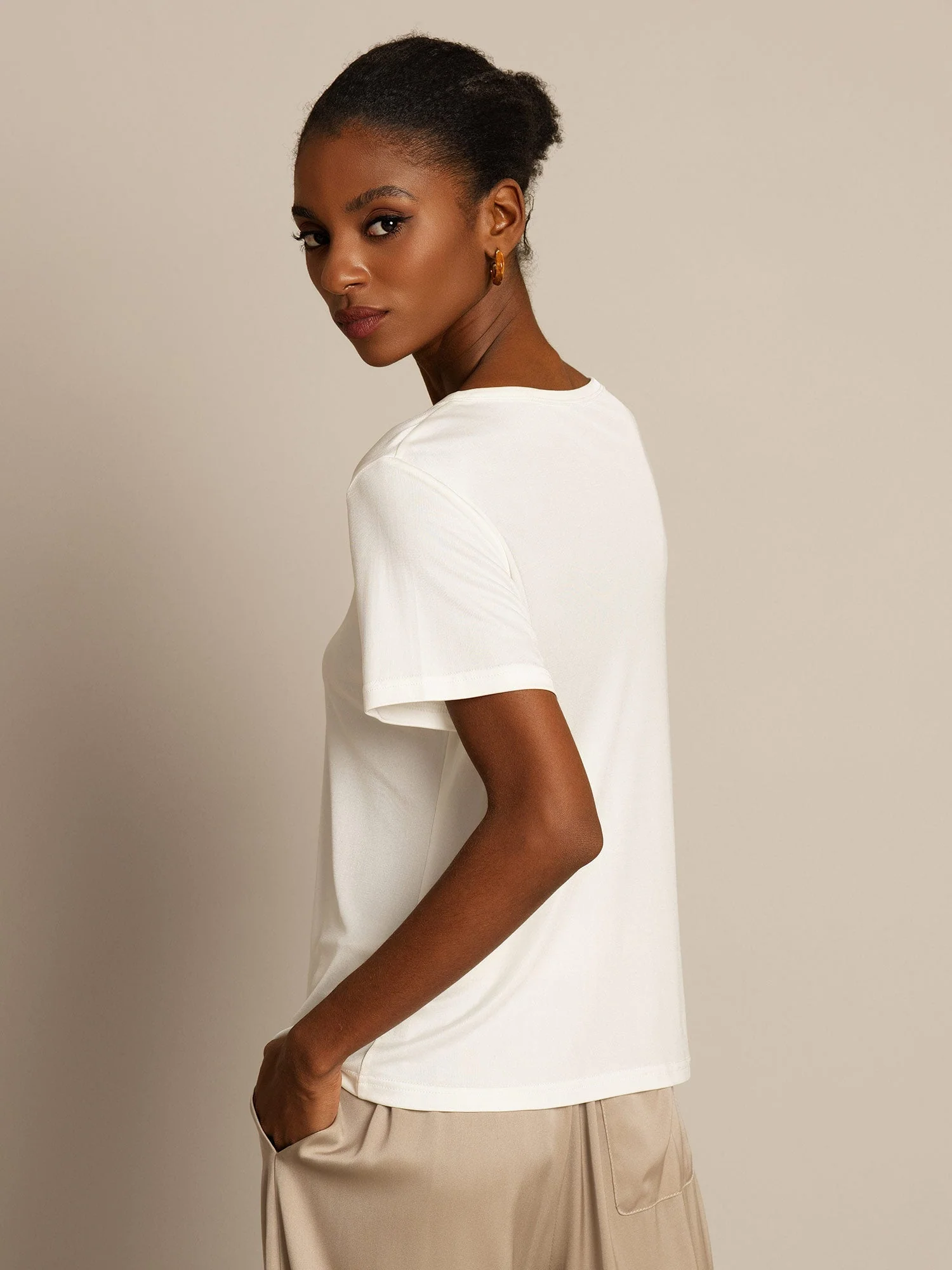 Ren Silke Kortærmet Dame T-shirt - Image 9