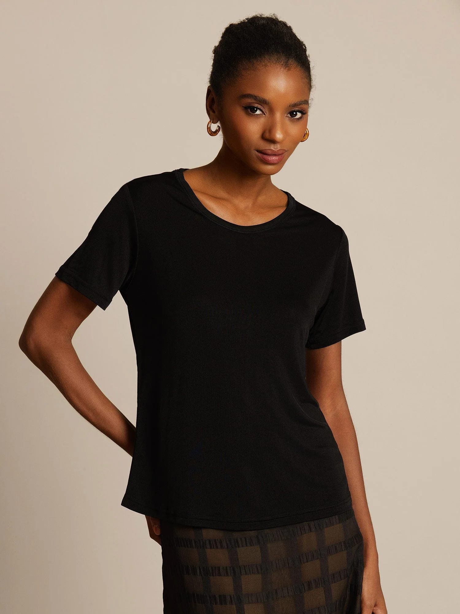 Ren Silke Rundhals Kortærmet Dame T-shirt - Image 10