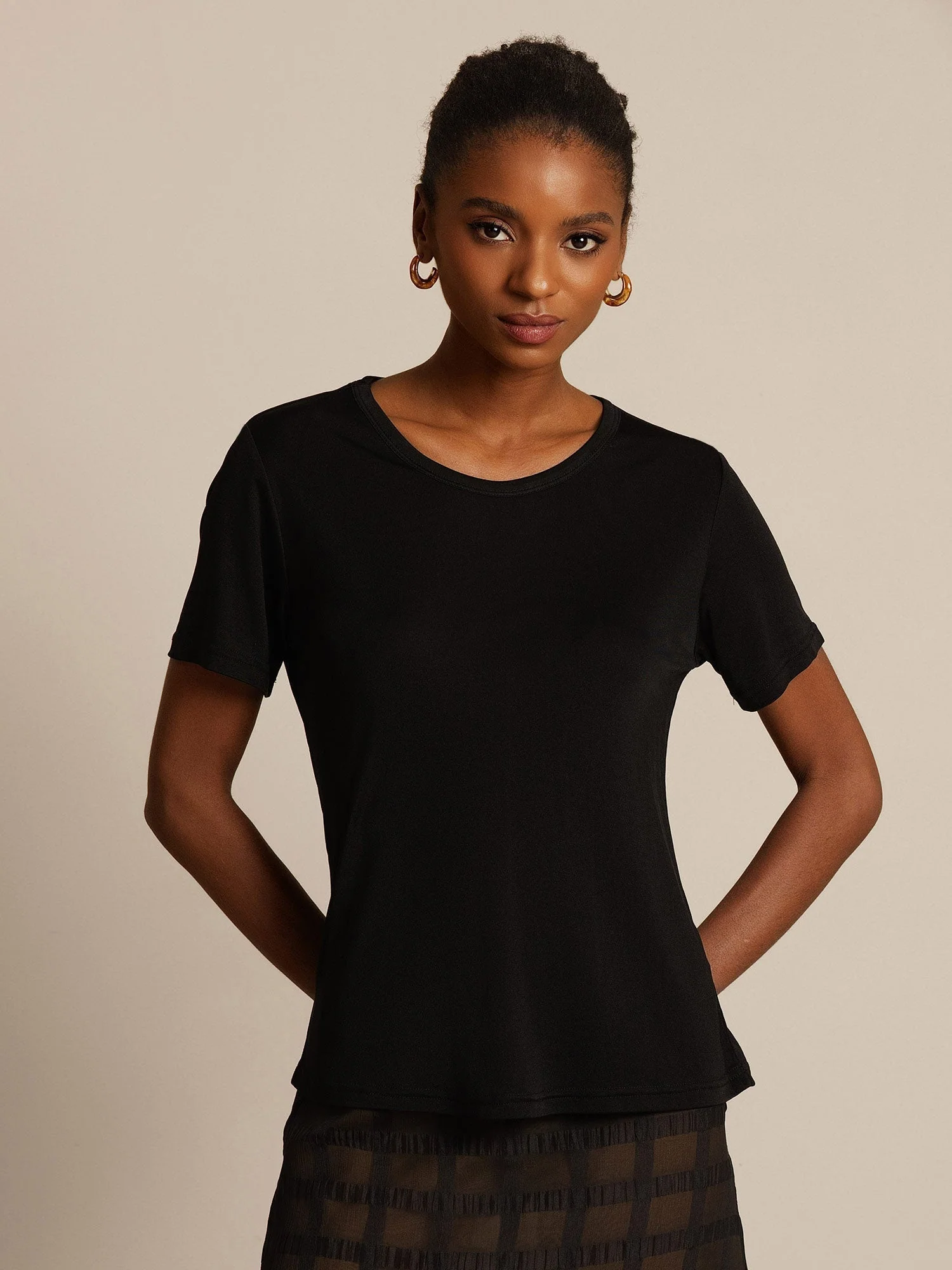 Ren Silke Rundhals Kortærmet Dame T-shirt - Image 14