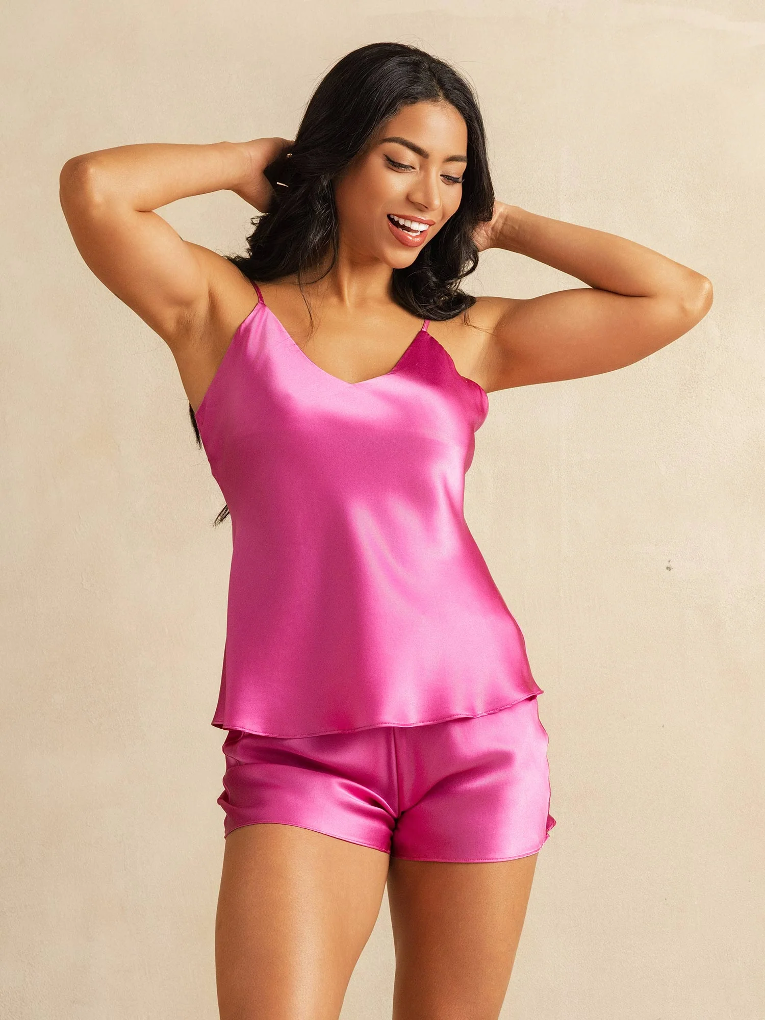 Spaghetti Strop 100% Silke Camisole Sæt - Image 31