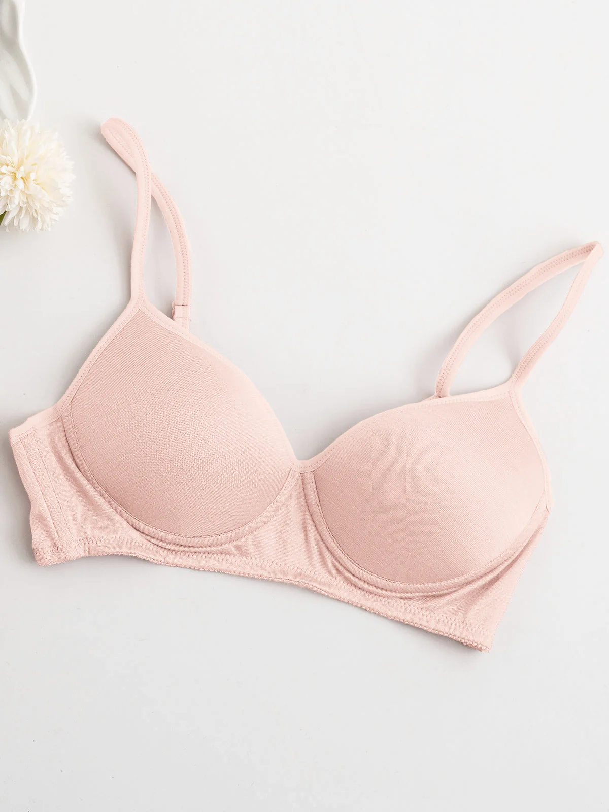 Sportslig Trådløs Silke Jersey Komfort Bralette - Image 11