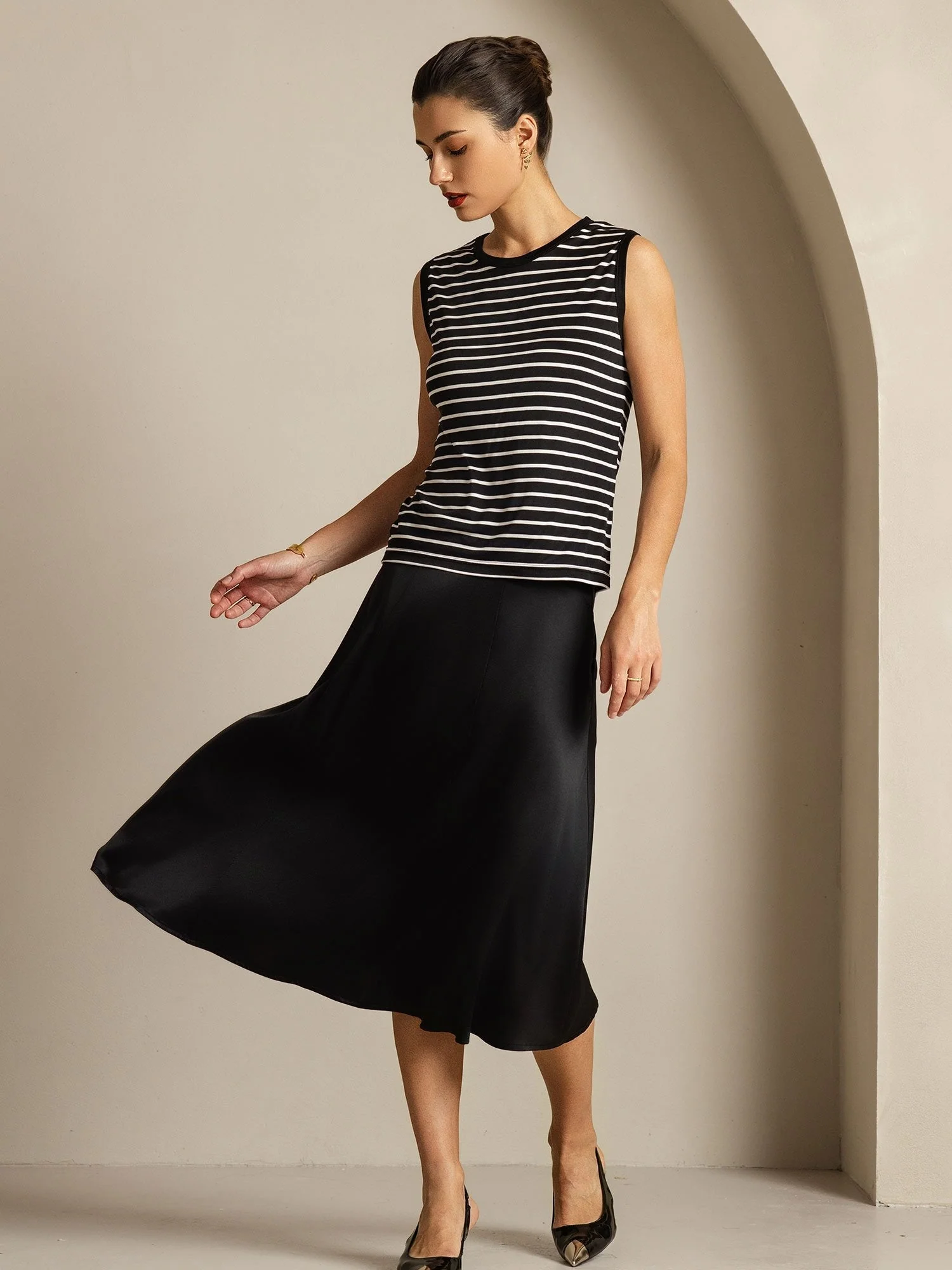Dame Ren Silke Rund Hals Sportstribet Tanktop - Image 13
