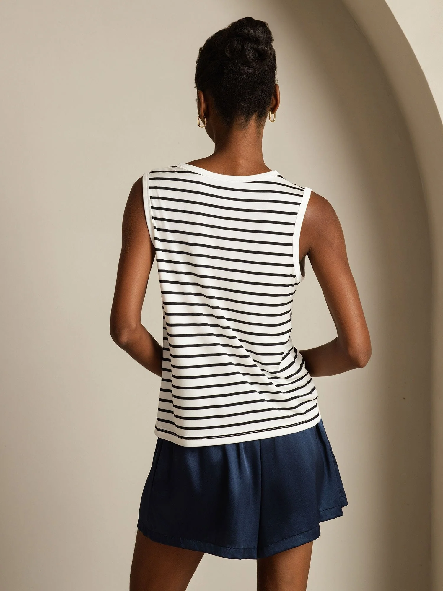 Dame Ren Silke Rund Hals Sportstribet Tanktop - Image 2