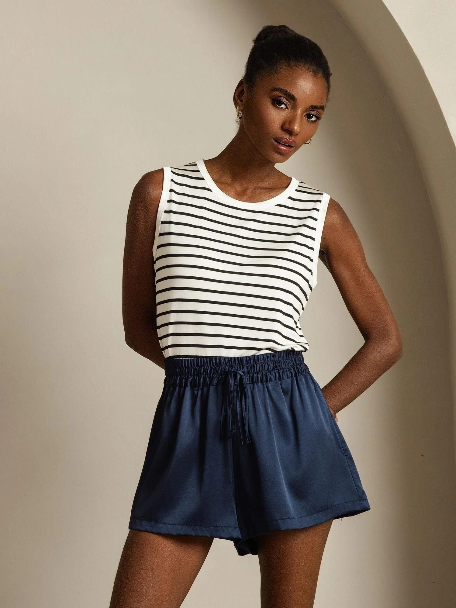 Dame Ren Silke Rund Hals Sportstribet Tanktop - Image 7